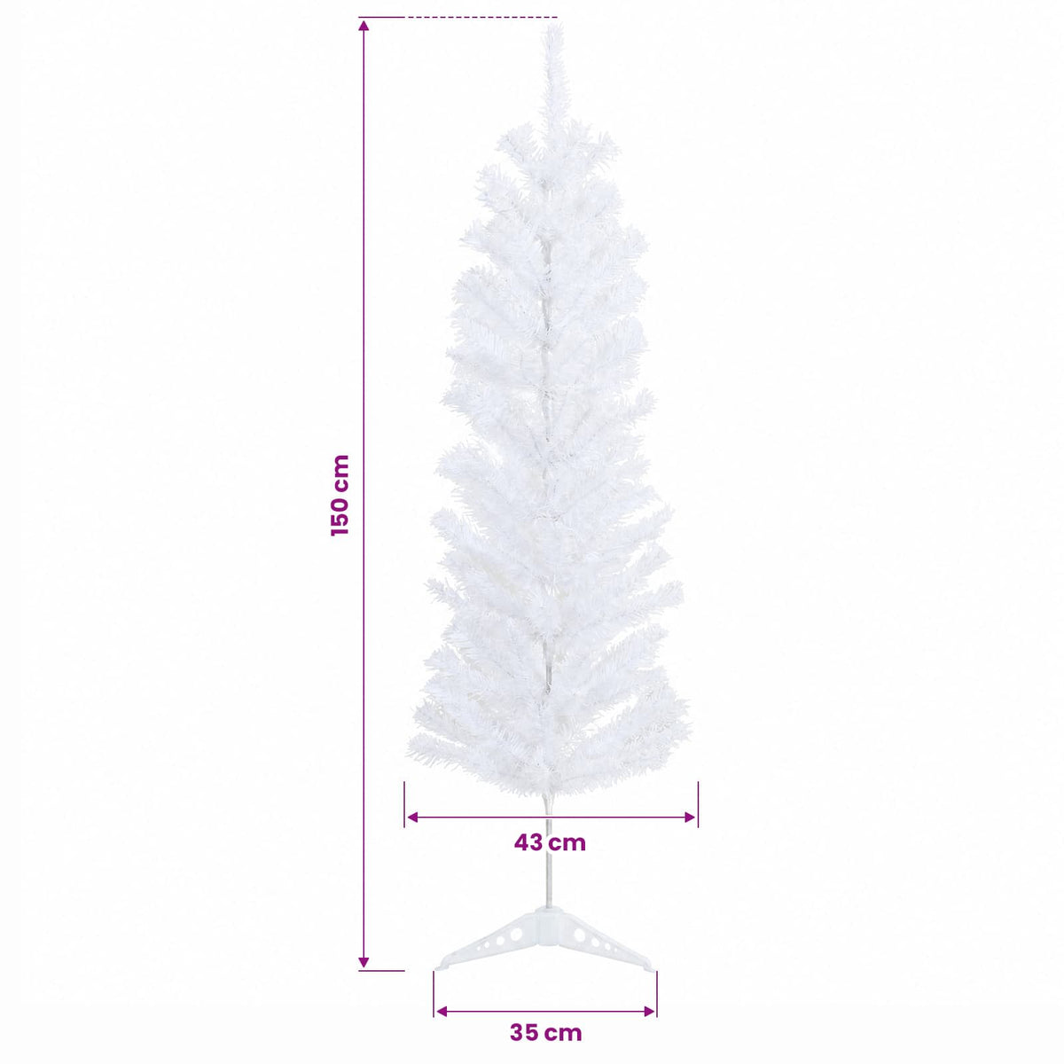 Dirbtinė siaura kalėdinė eglutė su žaisliuku 150 cm 150 LED