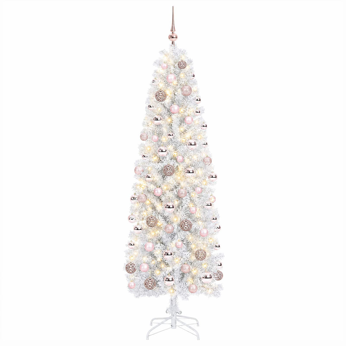 Dirbtinė siaura kalėdinė eglutė su žaisliuku 210 cm 300 LED