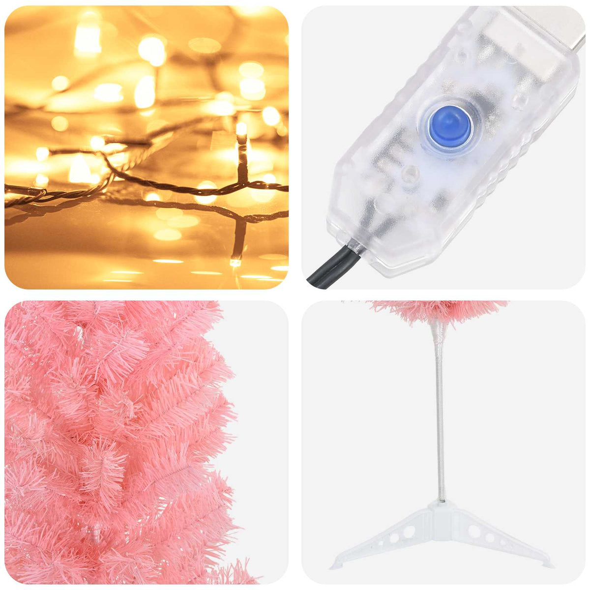 Dirbtinis lieknas Kalėdų medis 150 cm 150 LED Šilta balta