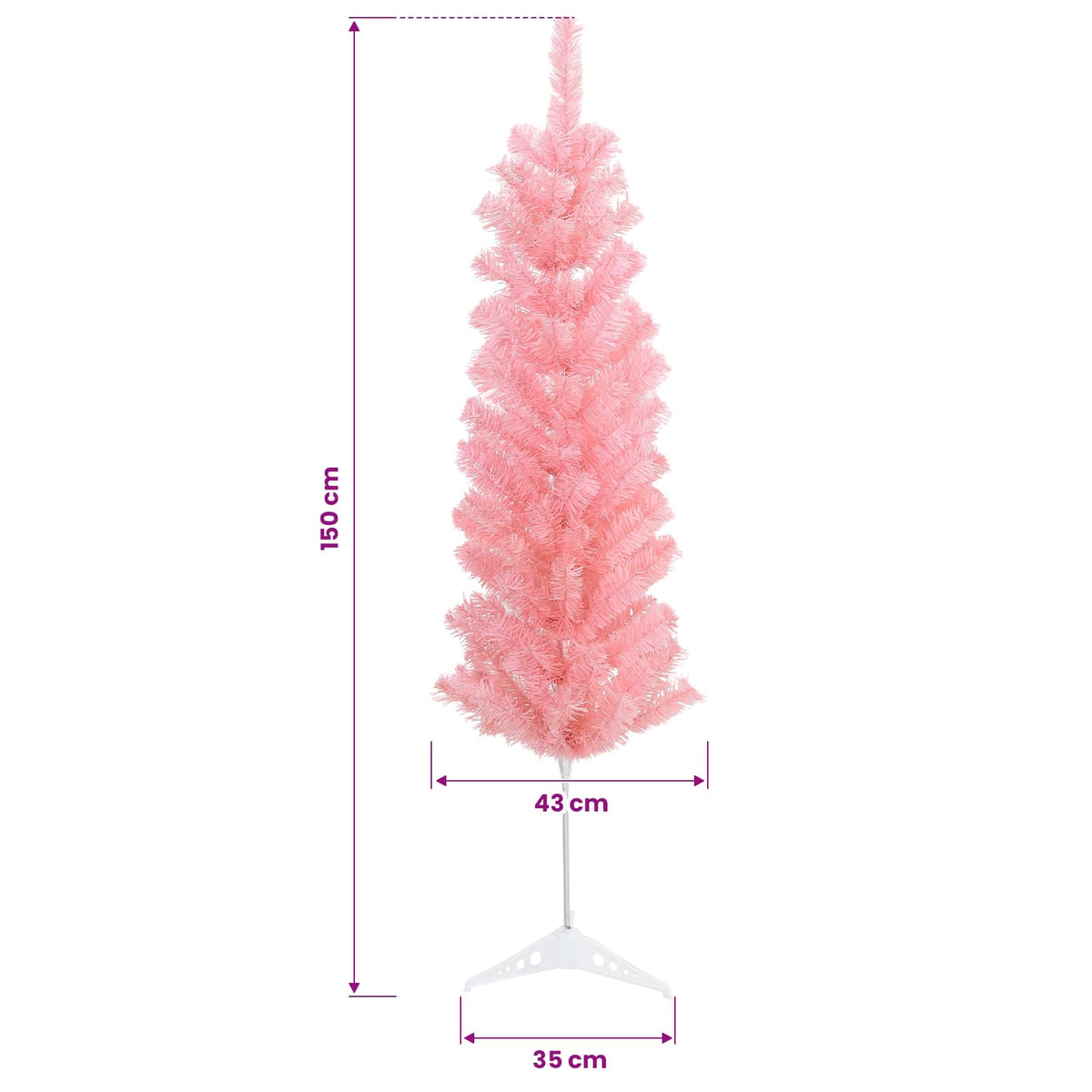 Dirbtinis lieknas Kalėdų medis 150 cm 150 LED Šilta balta