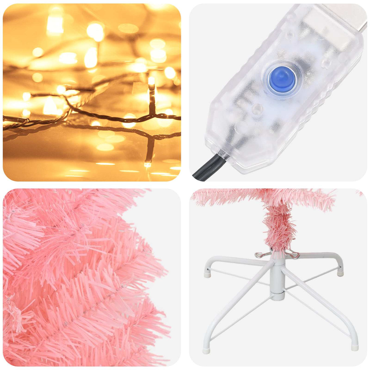 Dirbtinis lieknas Kalėdų medis 240 cm 300 LED Šilta balta