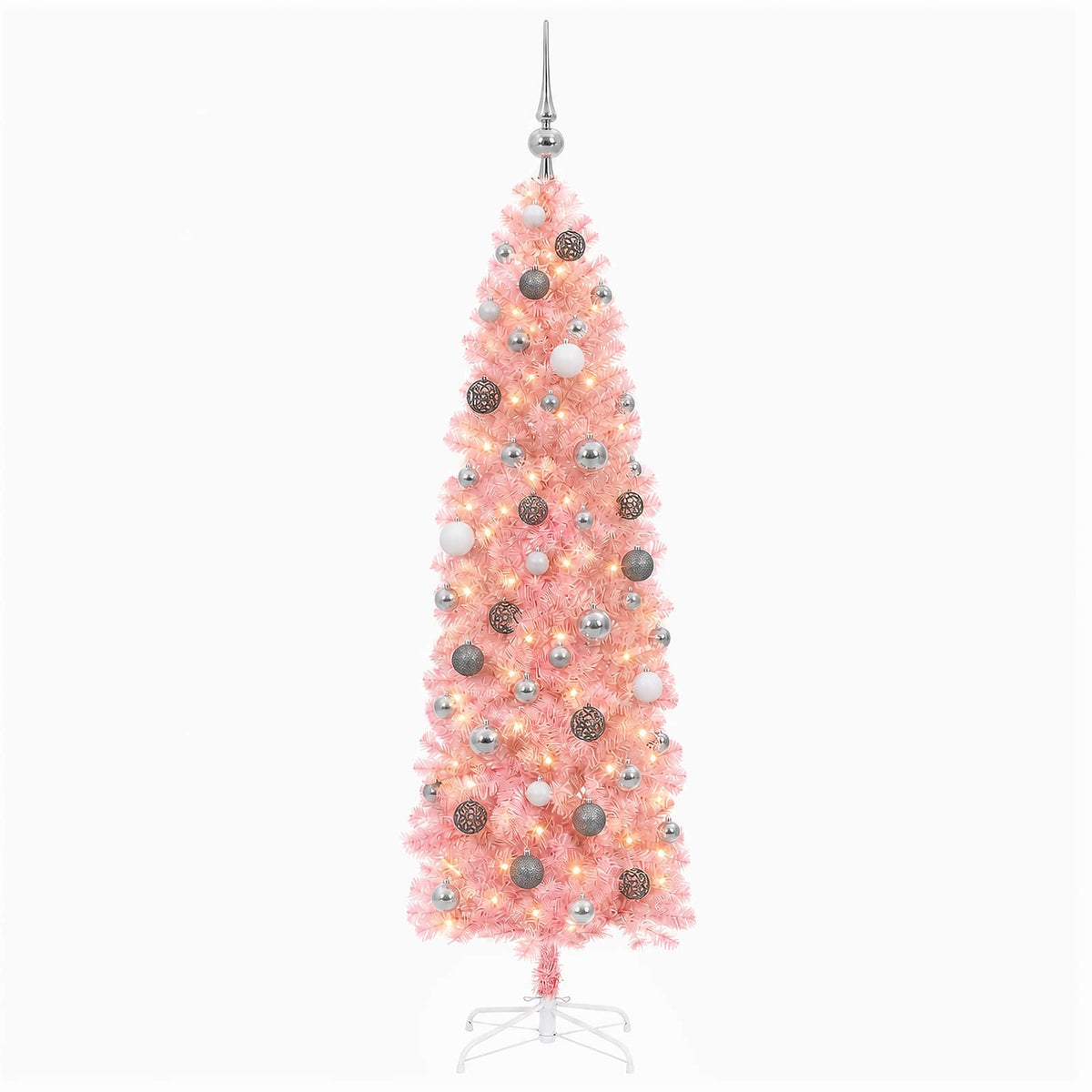 Dirbtinė siaura kalėdinė eglutė su žaisliuku 210 cm 300 LED