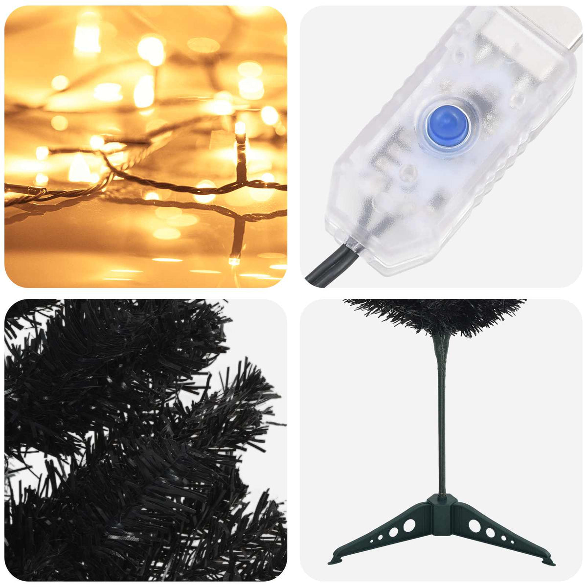 Dirbtinis lieknas Kalėdų medis 150 cm 150 LED Šilta balta