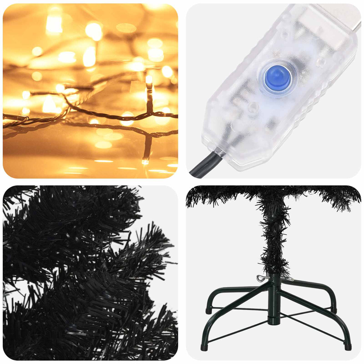 Dirbtinis lieknas Kalėdų medis 210 cm 300 LED Šilta balta