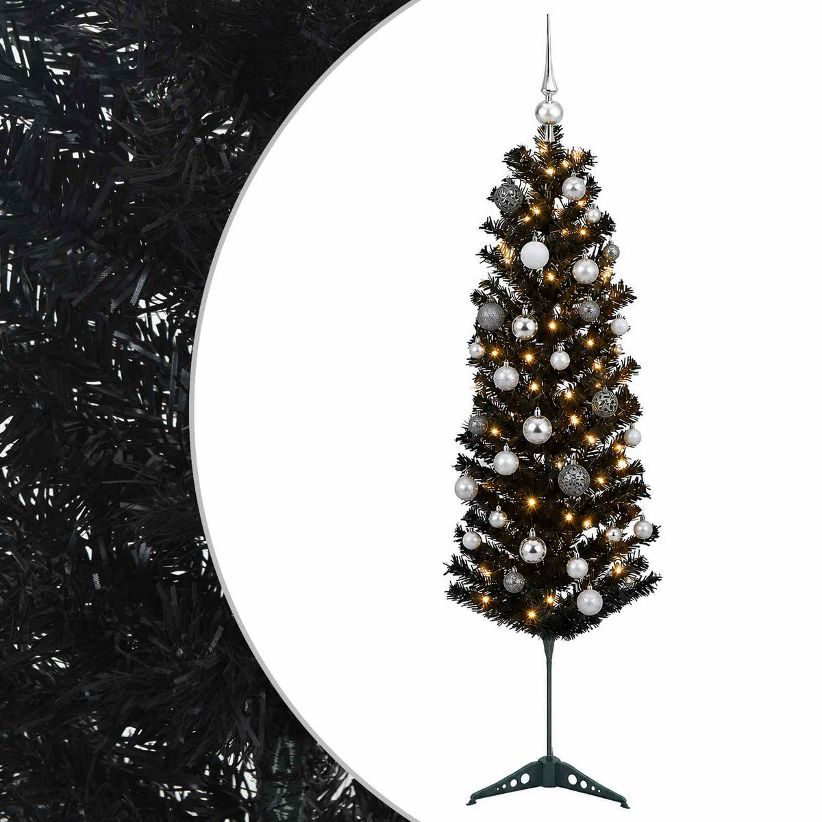 Dirbtinė siaura kalėdinė eglutė su žaisliuku 150 cm 150 LED