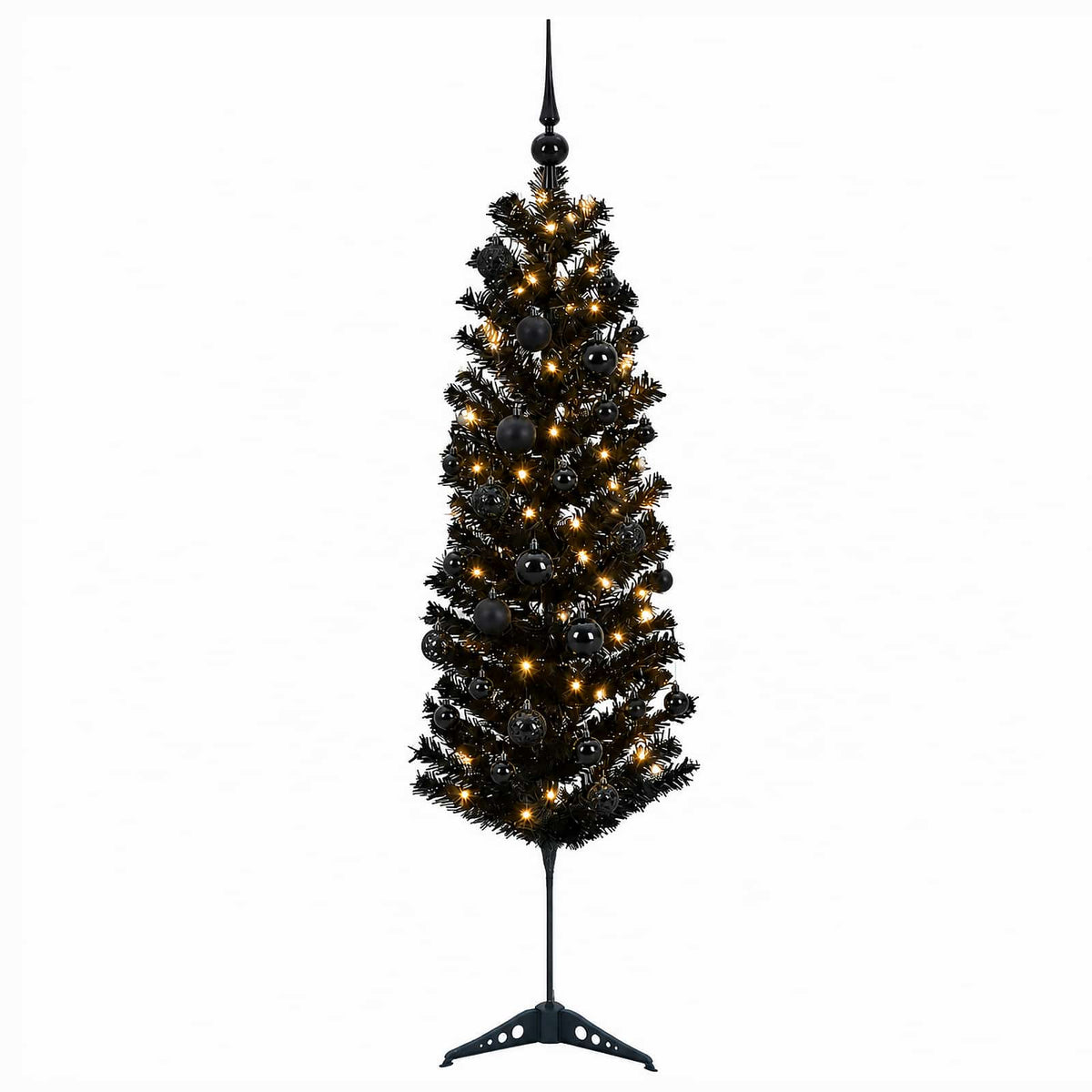 Dirbtinė siaura kalėdinė eglutė su žaisliuku 120 cm 150 LED