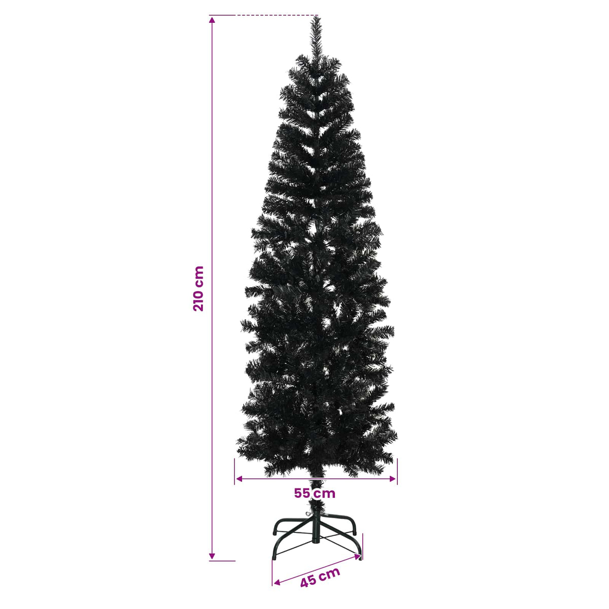 Dirbtinė siaura kalėdinė eglutė su žaisliuku 210 cm 300 LED
