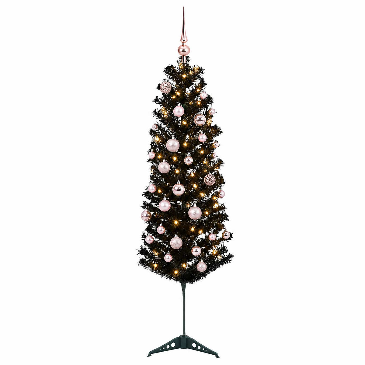 Dirbtinė siaura kalėdinė eglutė su žaisliuku 120 cm 150 LED