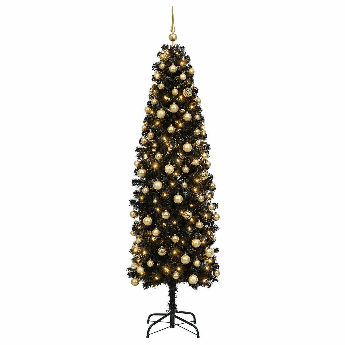 Dirbtinė siaura kalėdinė eglutė su žaisliuku 180 cm 300 LED