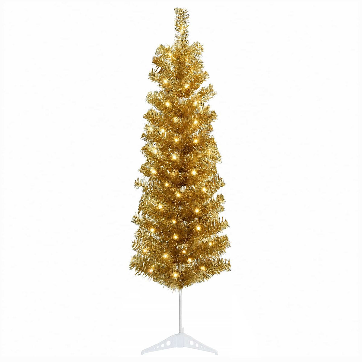 Dirbtinis lieknas Kalėdų medis 150 cm 150 LED Šilta balta