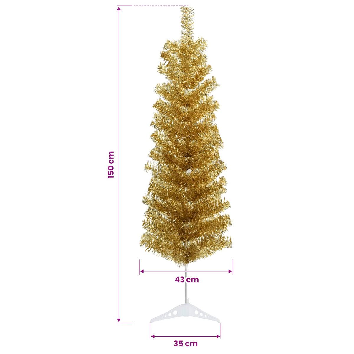 Dirbtinis lieknas Kalėdų medis 150 cm 150 LED Šilta balta