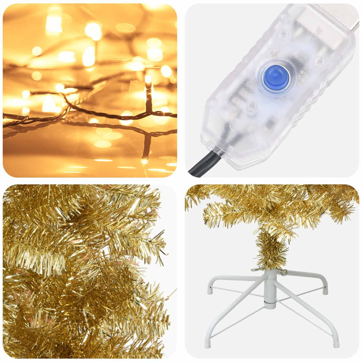 Dirbtinis lieknas Kalėdų medis 180 cm 300 LED Šilta balta