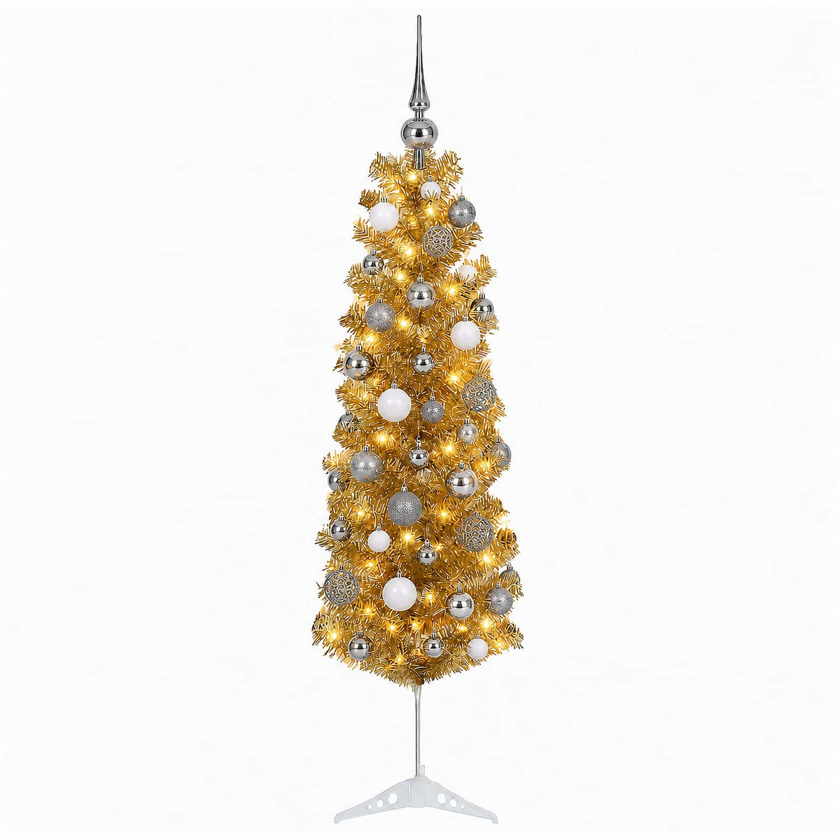 Dirbtinė liekna Kalėdų eglutė su burbulais 150 cm 150 LED