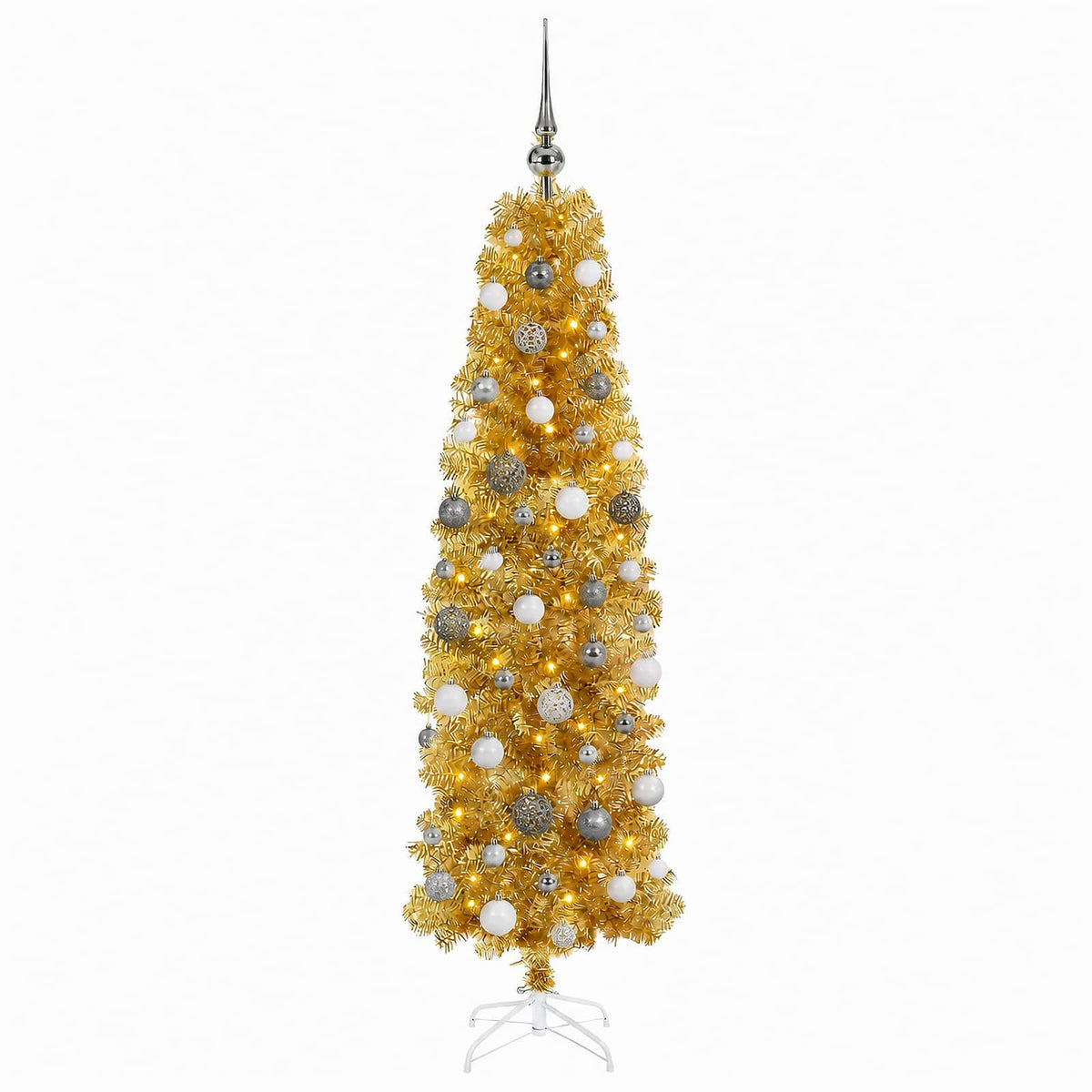 Dirbtinė liekna Kalėdų eglutė su burbulais 210 cm 300 LED