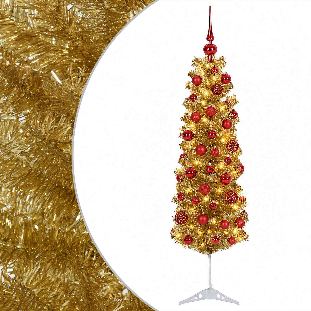 Dirbtinė liekna Kalėdų eglutė su burbulais 150 cm 150 LED