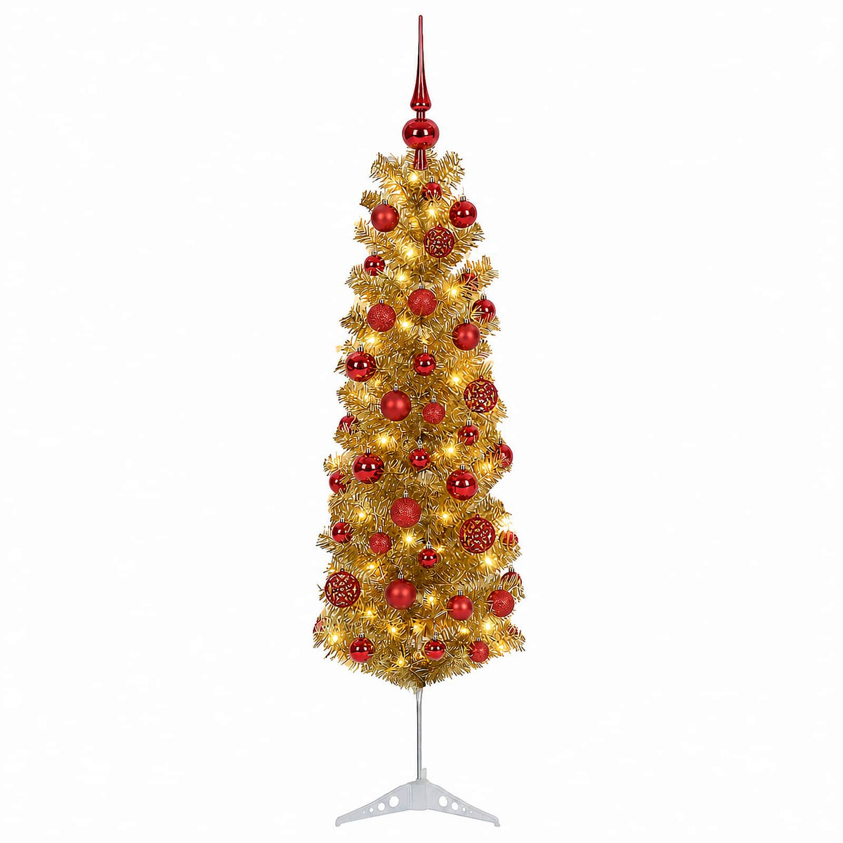 Dirbtinė liekna Kalėdų eglutė su burbulais 150 cm 150 LED