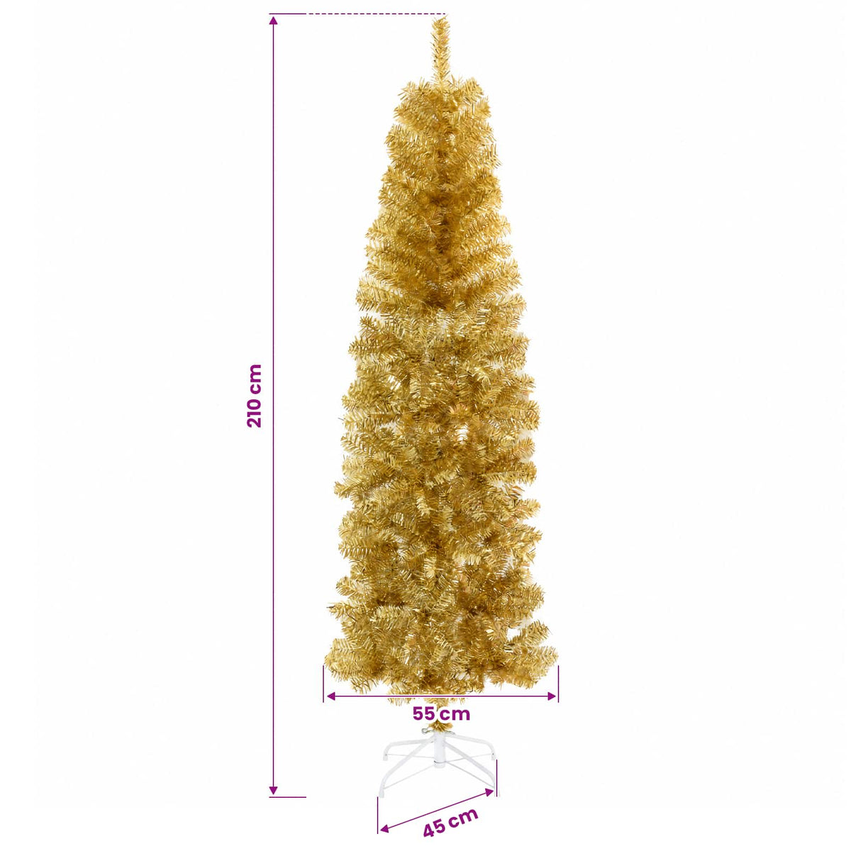 Dirbtinė liekna Kalėdų eglutė su burbulais 210 cm 300 LED