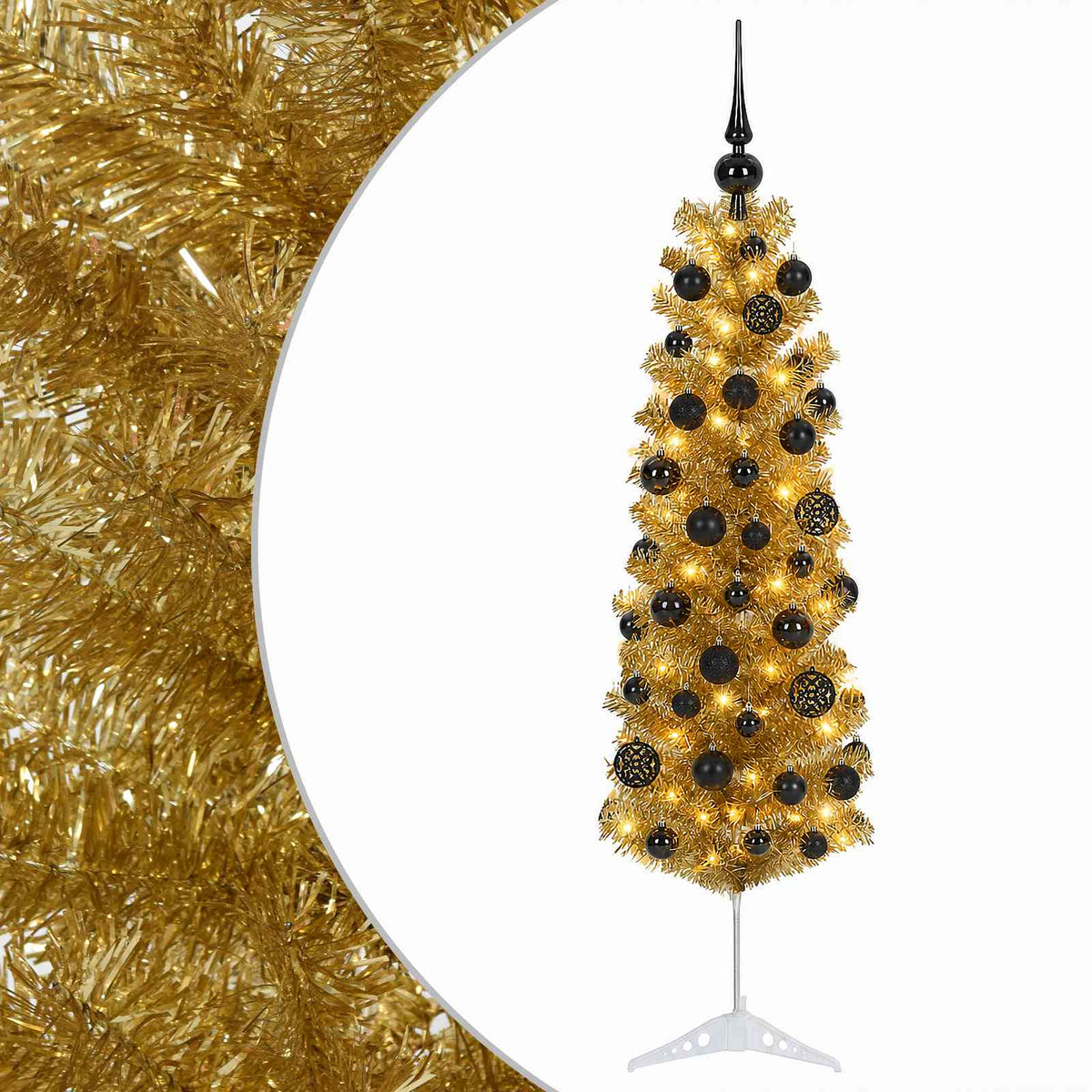 Dirbtinė liekna Kalėdų eglutė su burbulais 150 cm 150 LED
