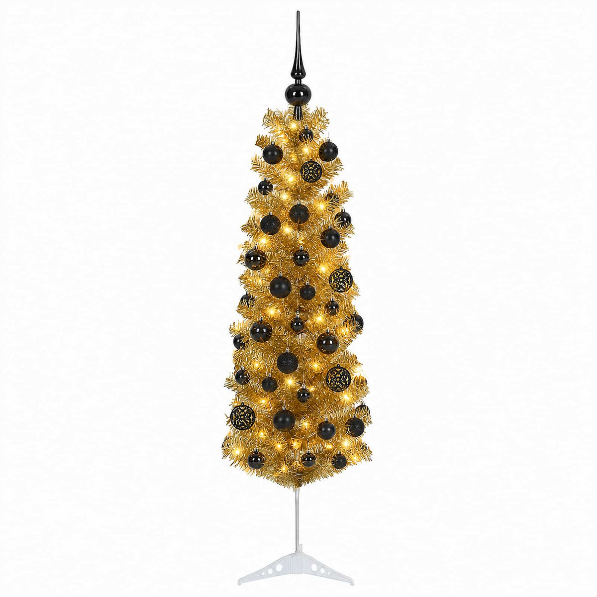 Dirbtinė liekna Kalėdų eglutė su burbulais 150 cm 150 LED