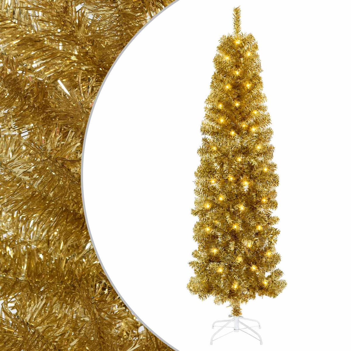 Dirbtinė liekna Kalėdų eglutė su burbulais 180 cm 300 LED
