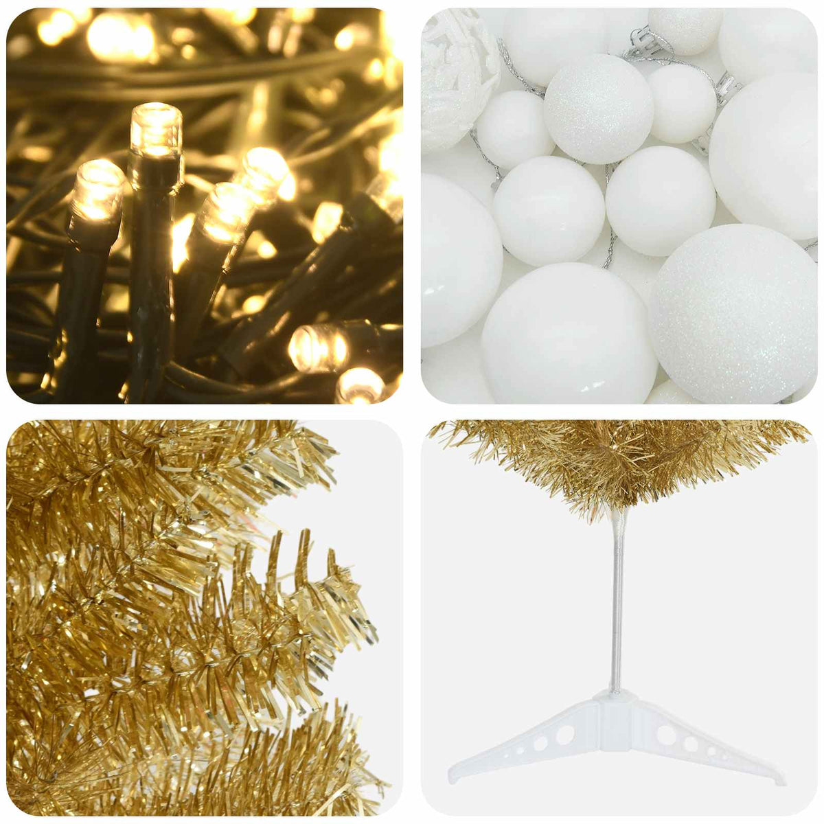 Dirbtinė liekna Kalėdų eglutė su burbulais 120 cm 150 LED