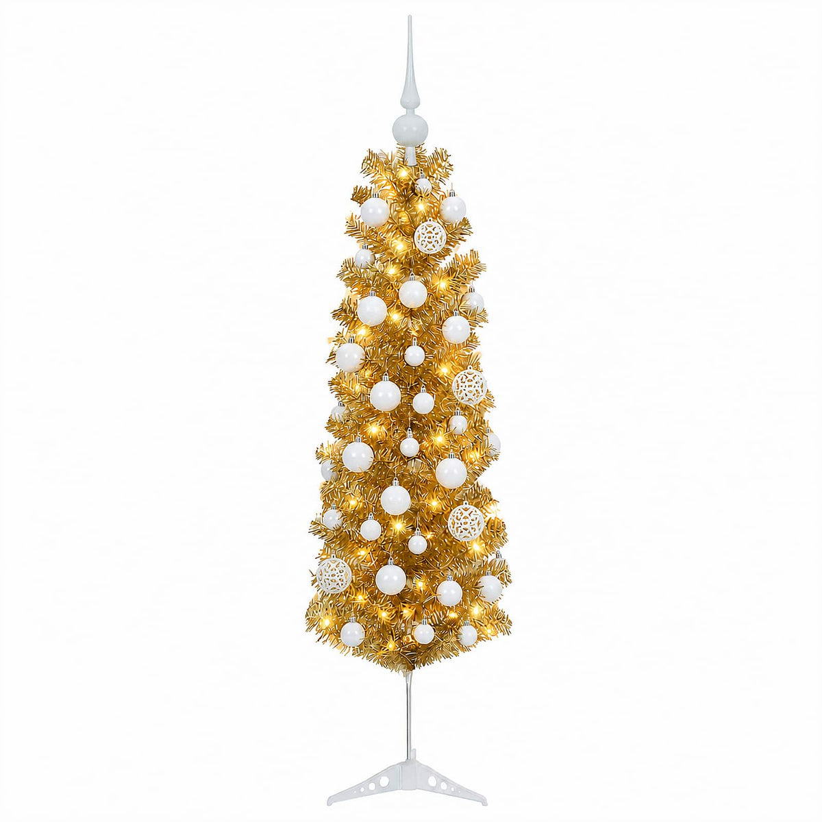 Dirbtinė liekna Kalėdų eglutė su burbulais 150 cm 150 LED