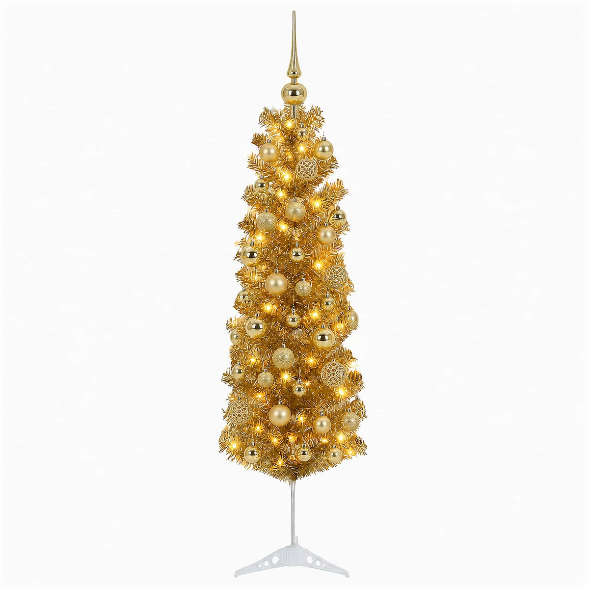 Dirbtinė liekna Kalėdų eglutė su burbulais 150 cm 150 LED