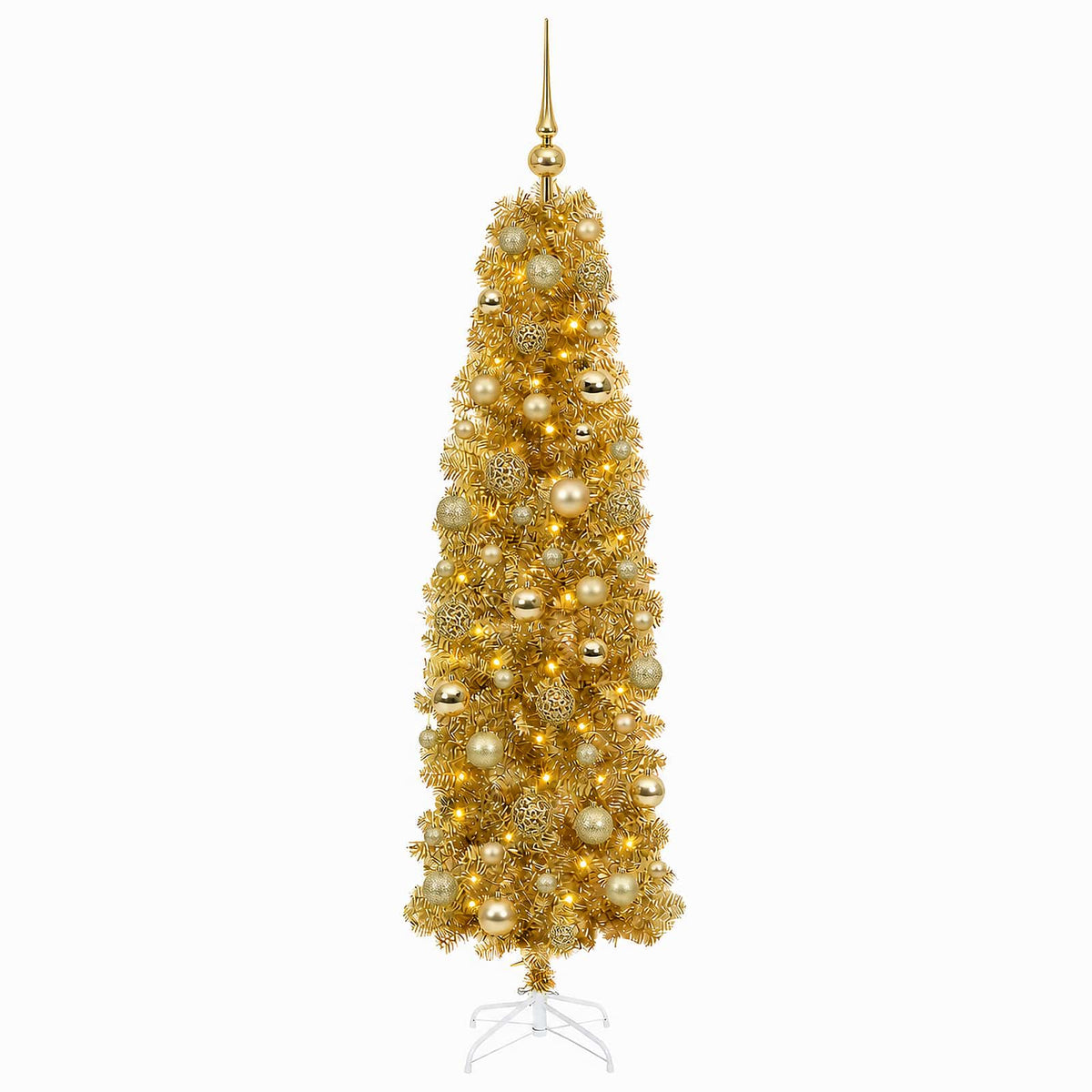 Dirbtinė liekna Kalėdų eglutė su burbulais 210 cm 300 LED