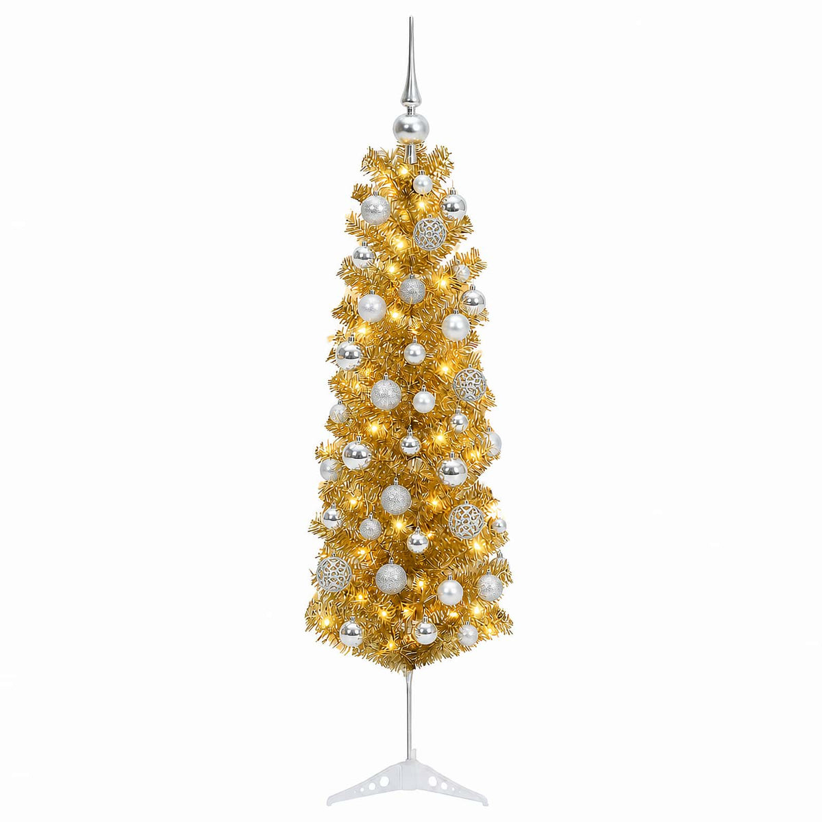 Dirbtinė liekna Kalėdų eglutė su burbulais 120 cm 150 LED