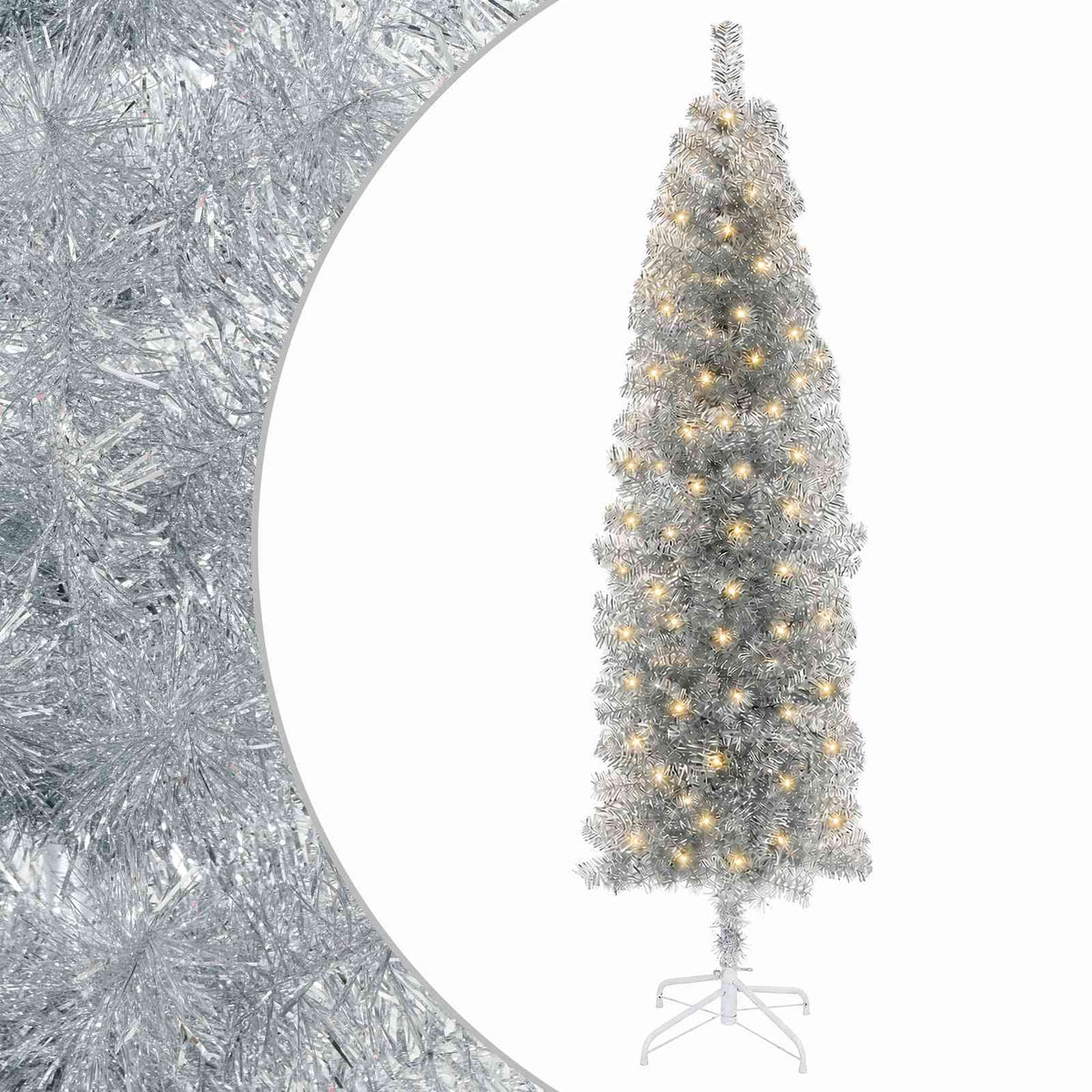 Dirbtinis lieknas Kalėdų medis 240 cm 300 LED Šilta balta