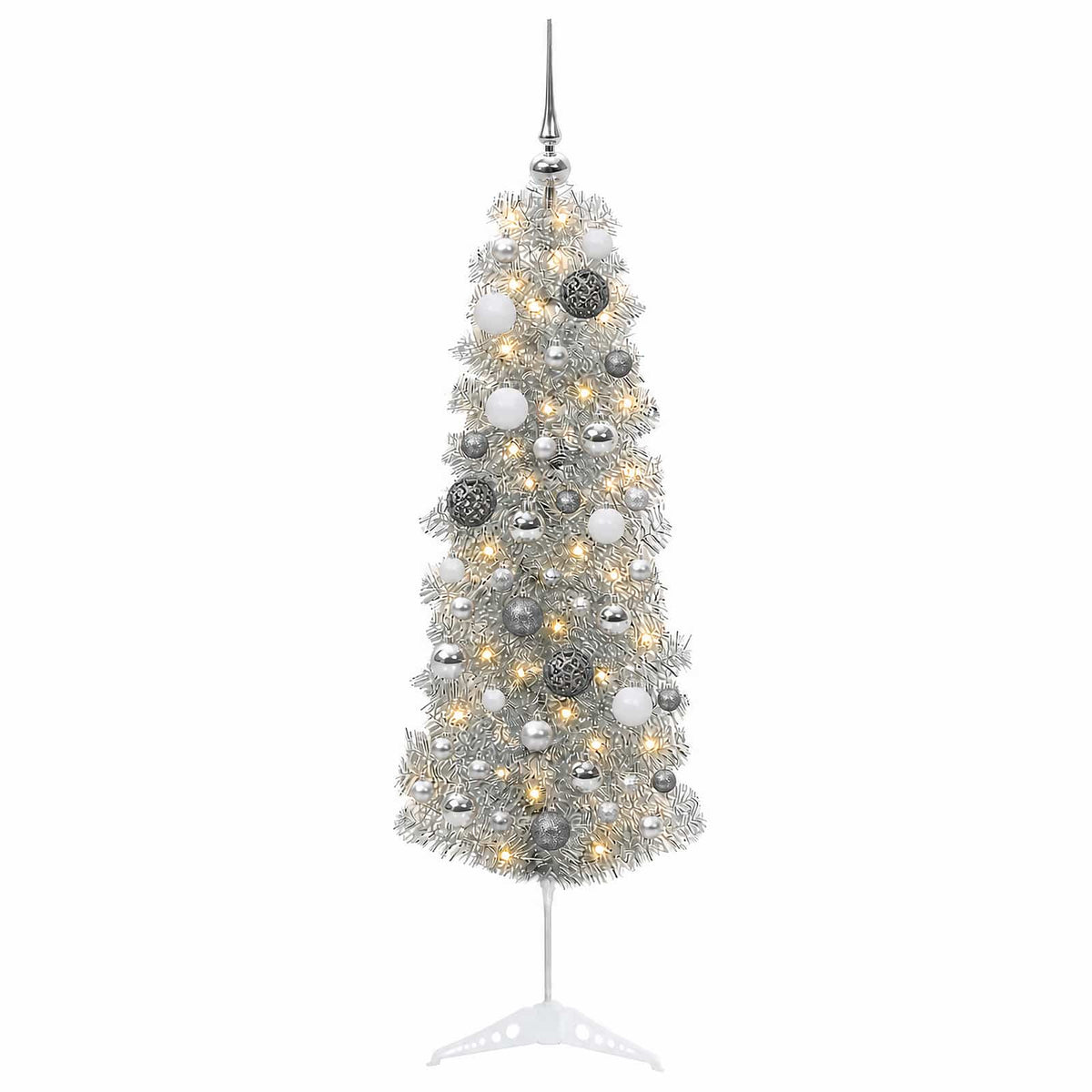 Dirbtinė siaura kalėdinė eglutė su žaisliuku 150 cm 150 LED