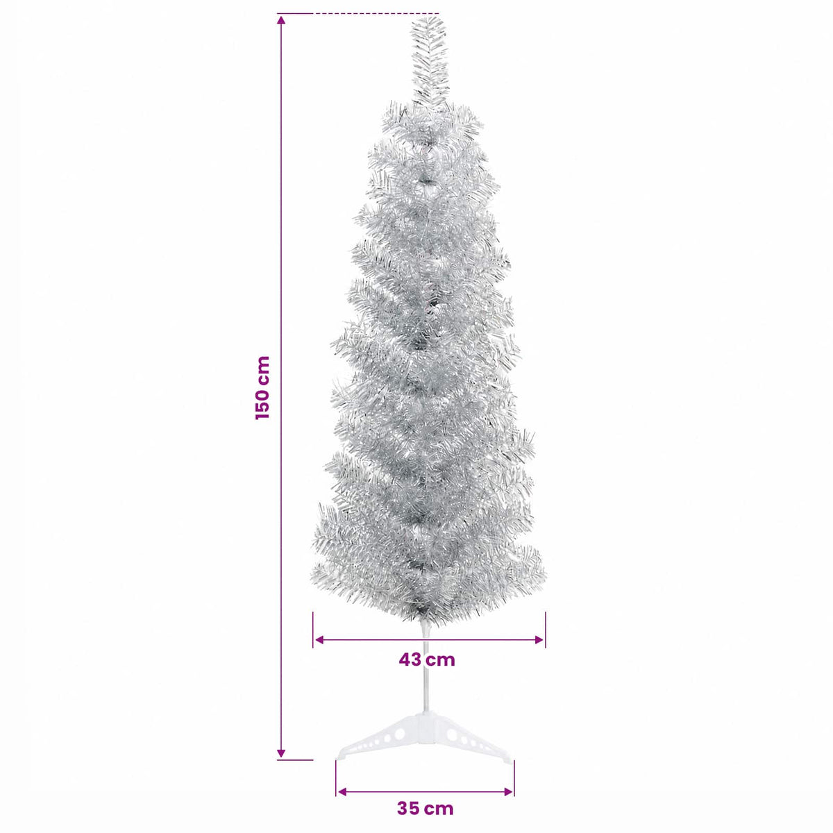 Dirbtinė siaura kalėdinė eglutė su žaisliuku 150 cm 150 LED