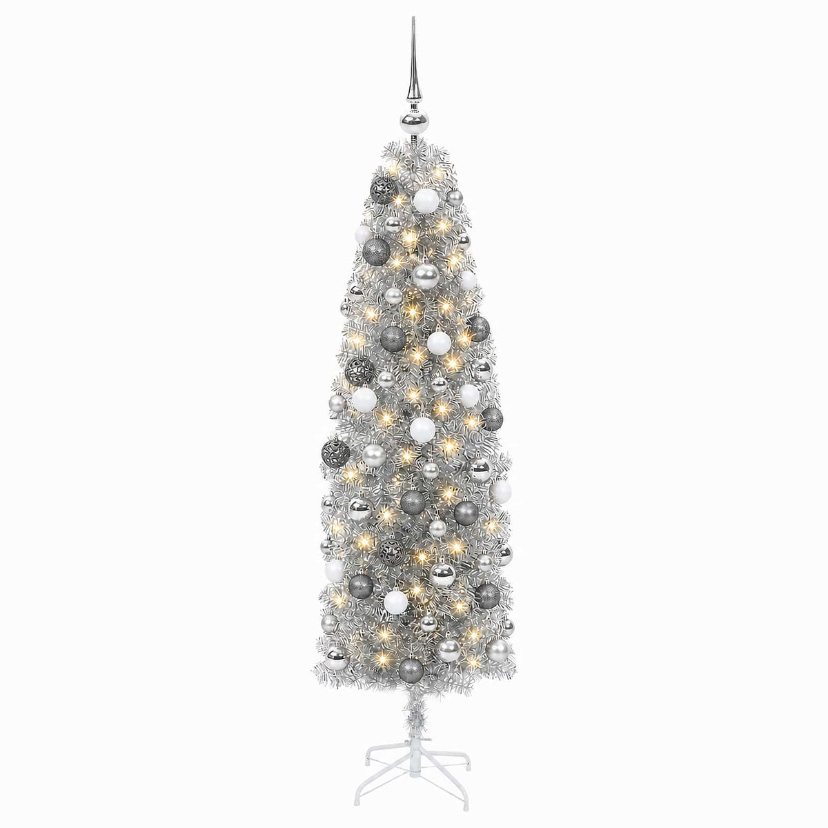 Dirbtinė siaura kalėdinė eglutė su žaisliuku 240 cm 300 LED