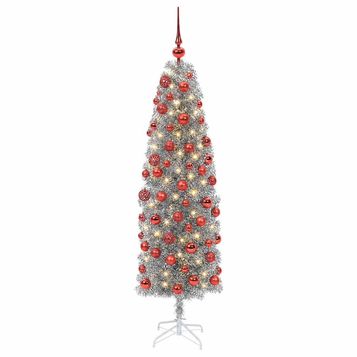 Dirbtinė siaura kalėdinė eglutė su žaisliuku 210 cm 300 LED