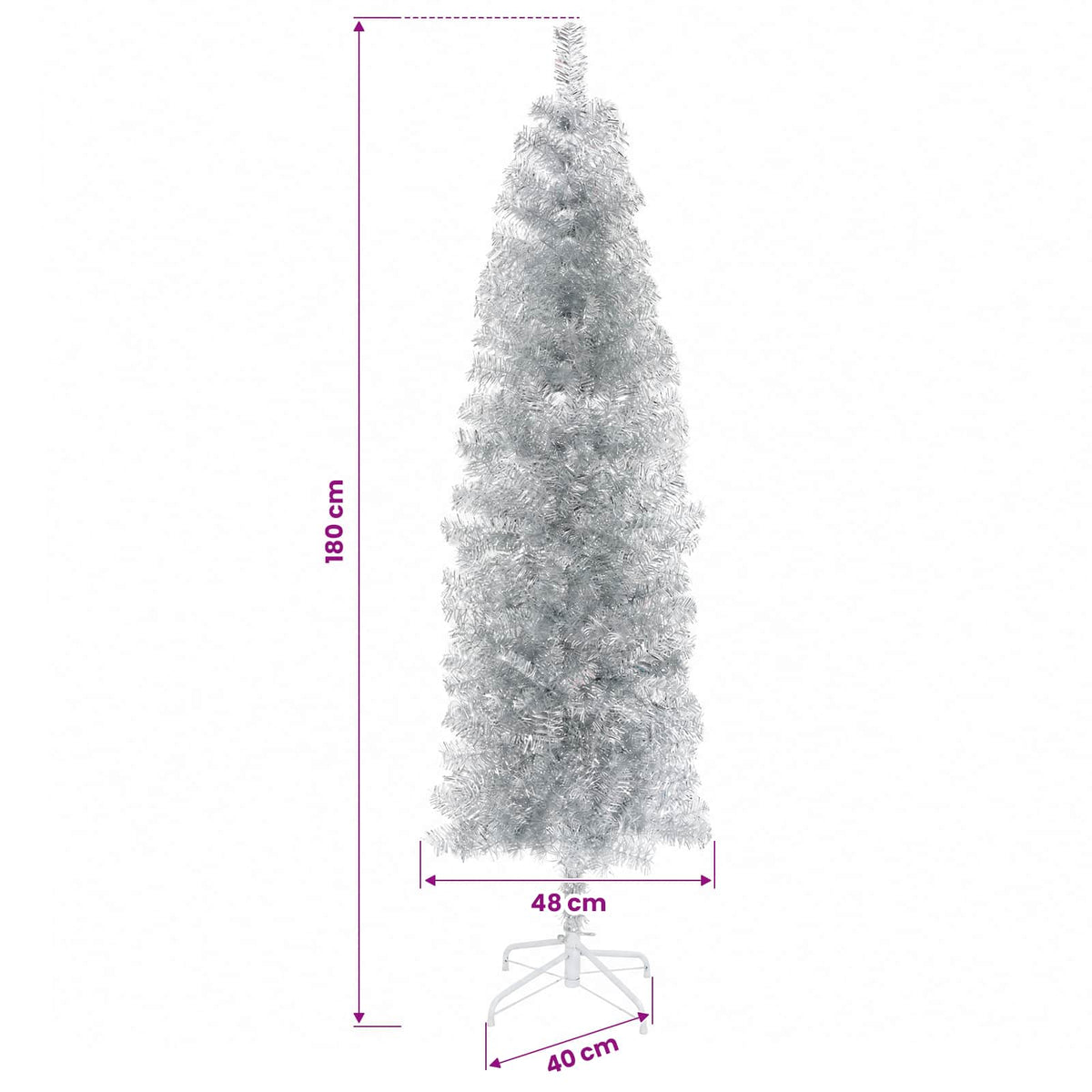 Dirbtinė siaura kalėdinė eglutė su žaisliuku 180 cm 300 LED