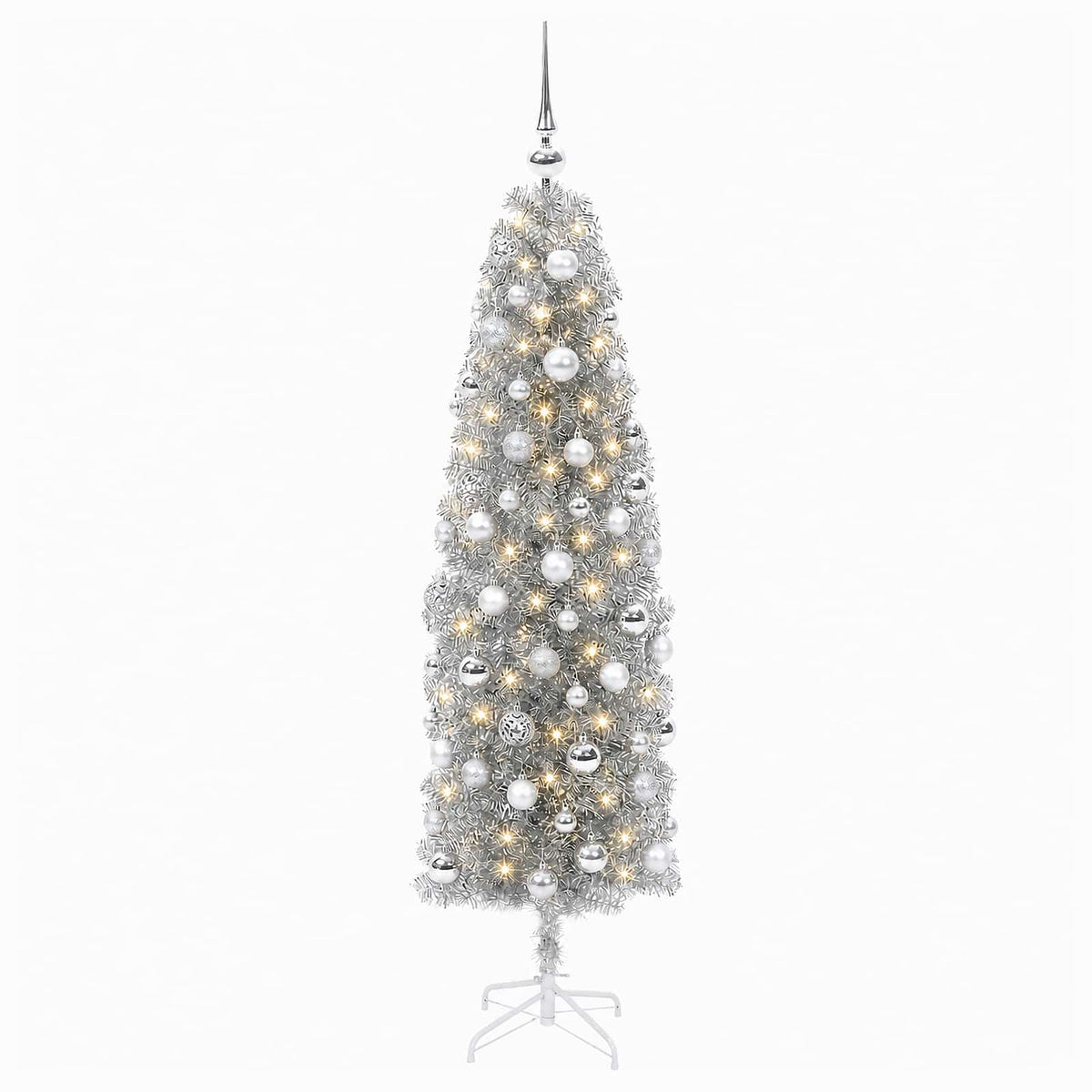Dirbtinė siaura kalėdinė eglutė su žaisliuku 210 cm 300 LED