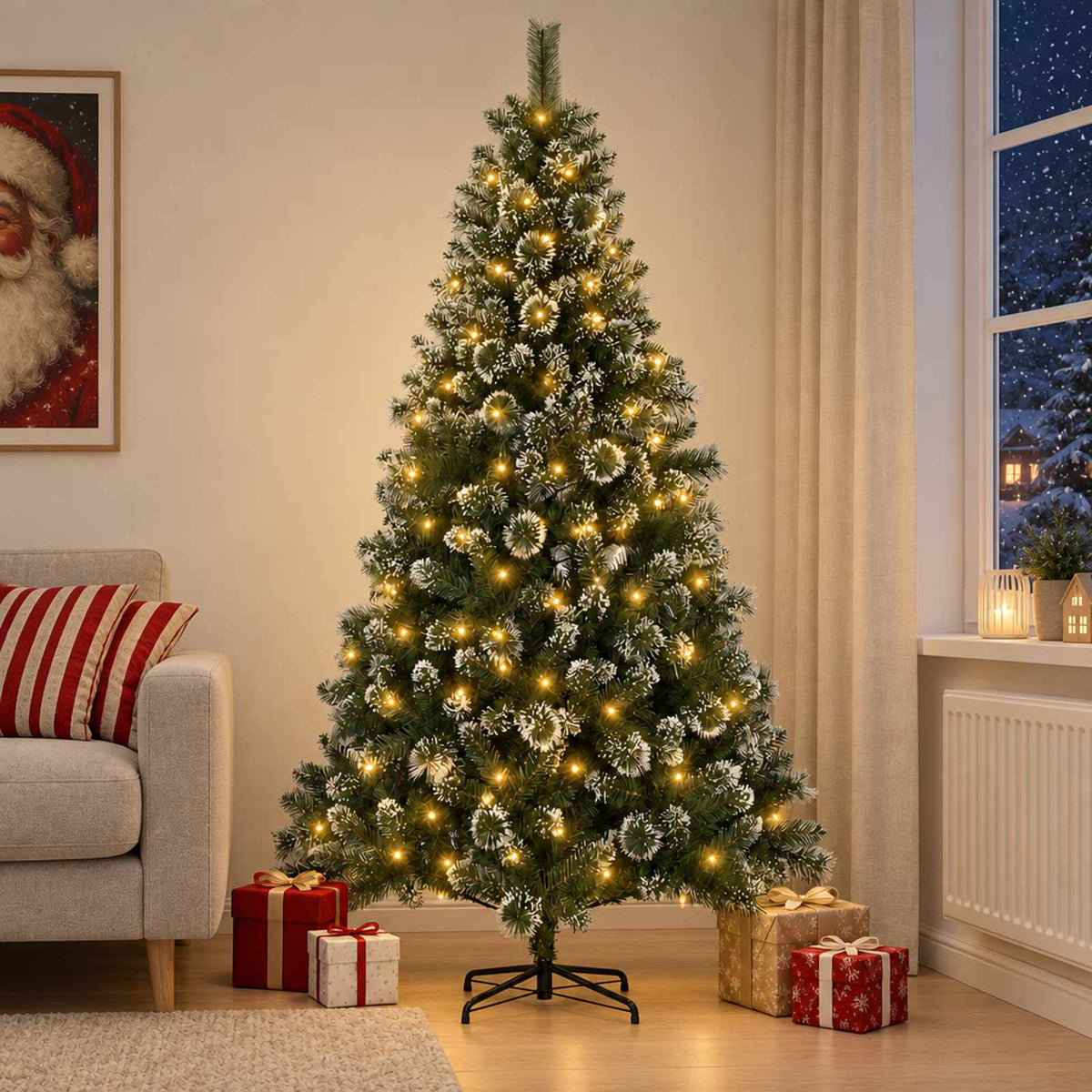 Dirbtinė Kalėdų eglutė 120 cm 150 LED Šilta balta