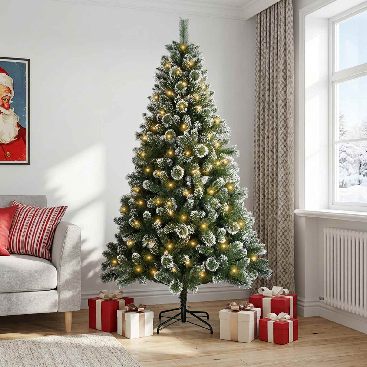 Dirbtinė Kalėdų eglutė 120 cm 150 LED Šilta balta