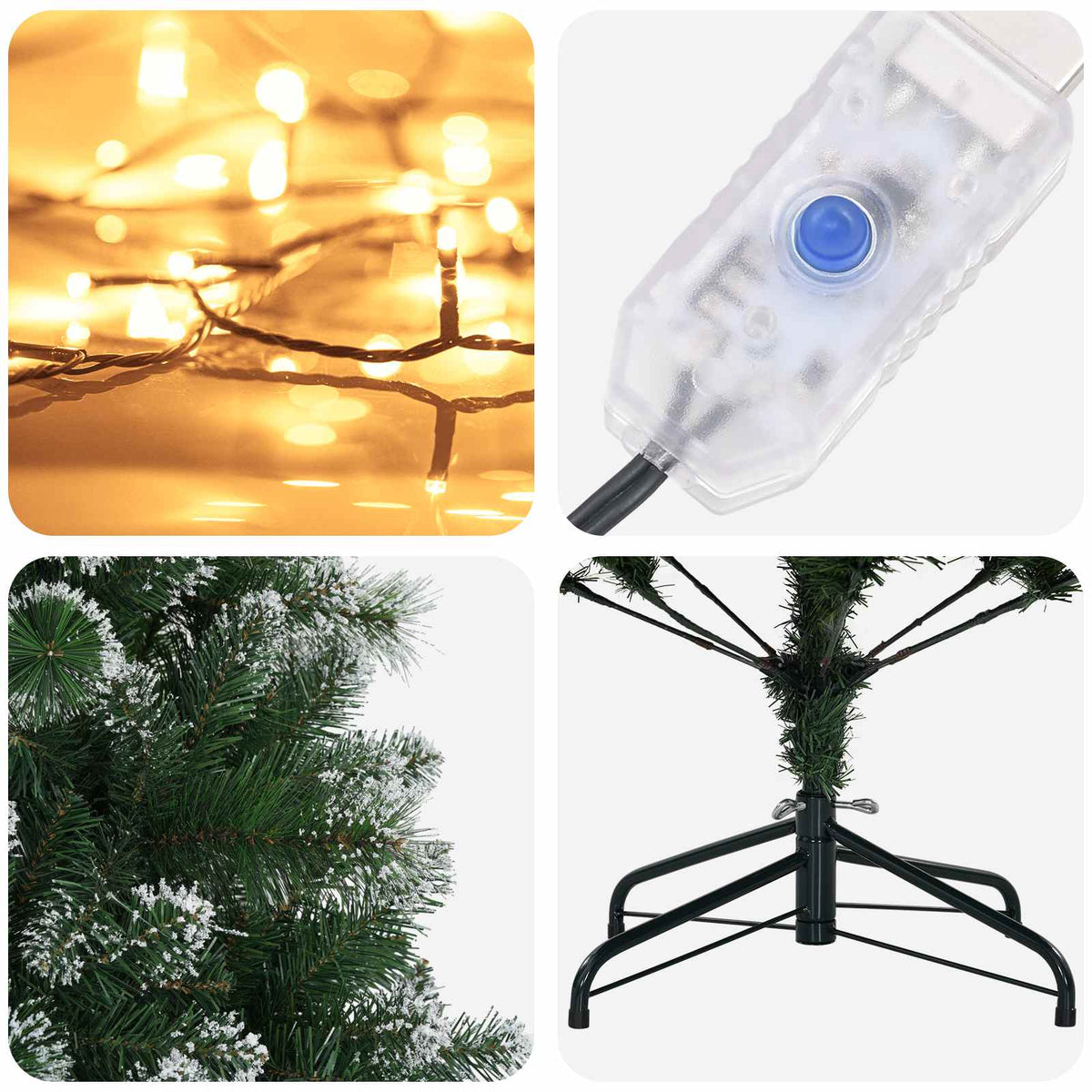 Dirbtinė Kalėdų eglutė 150 cm 150 LED Šilta balta