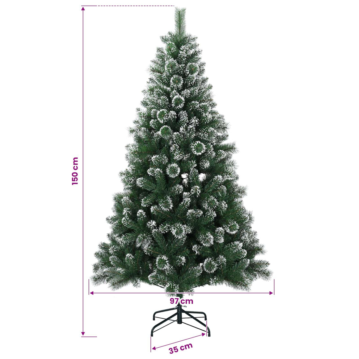 Dirbtinė kalėdinė eglutė su rutuliuku 150 cm 150 LED