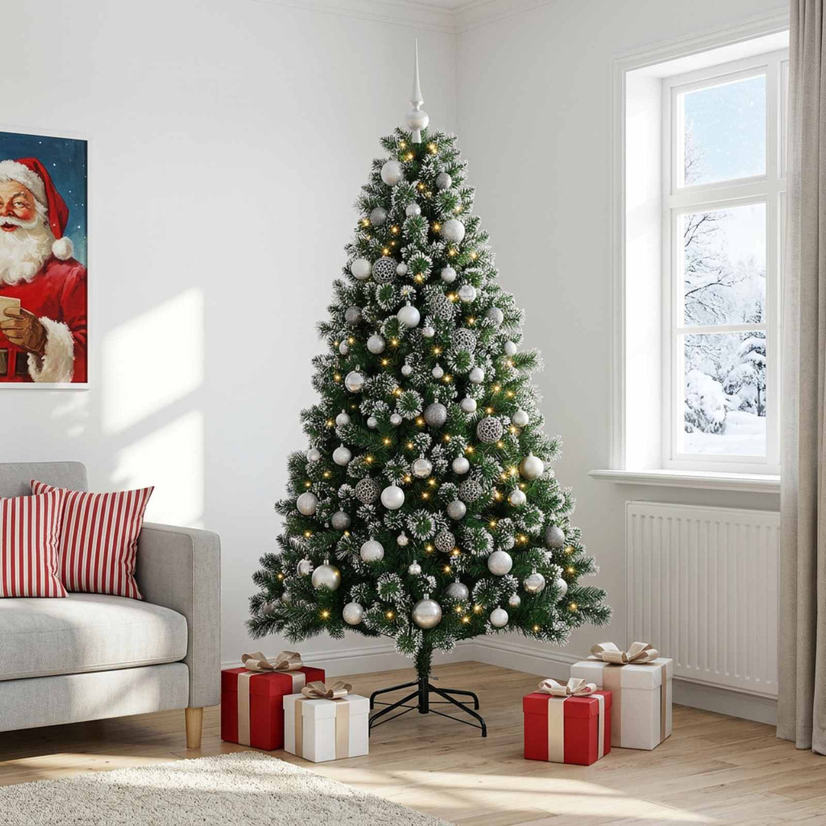 Dirbtinė kalėdinė eglutė su rutuliuku 180 cm 300 LED