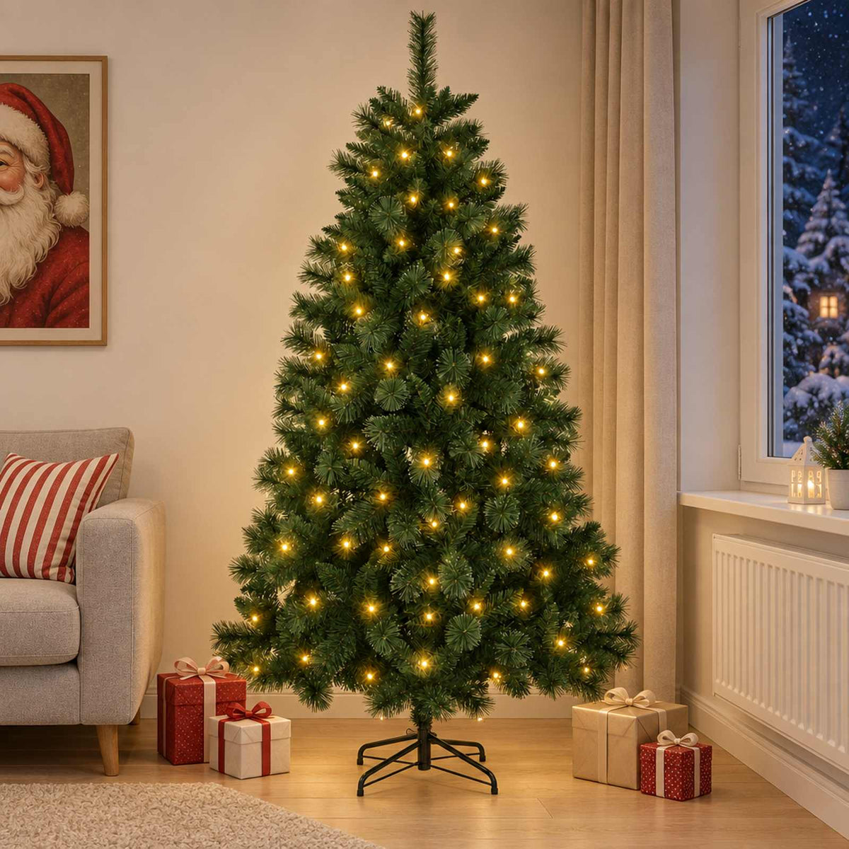 Dirbtinė Kalėdų eglutė 150 cm 150 LED Šilta balta