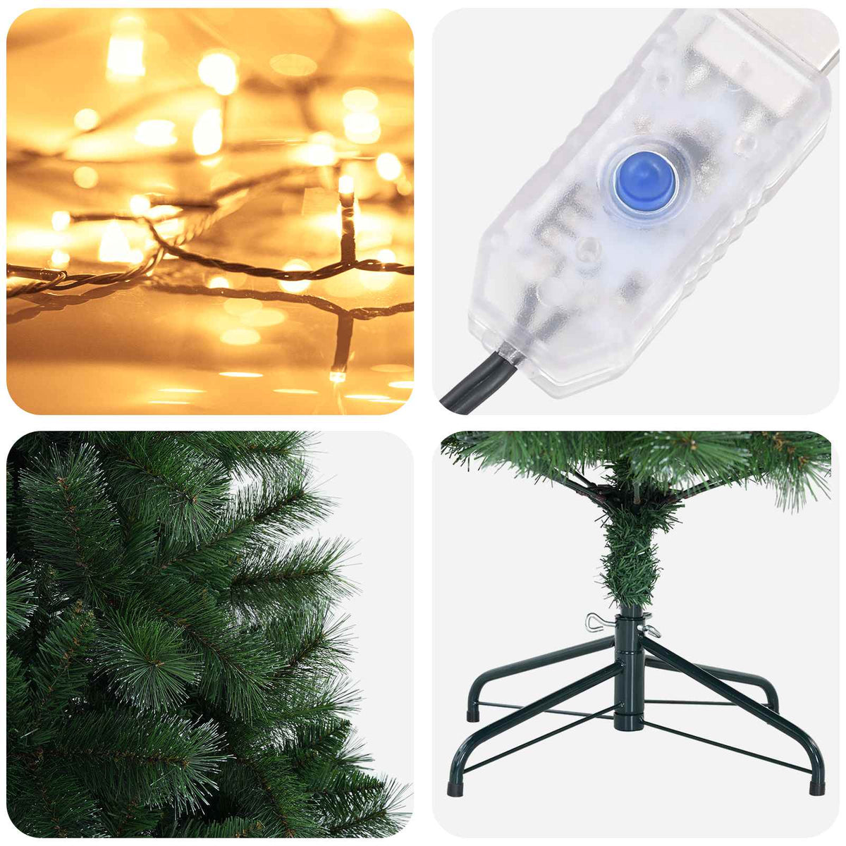 Dirbtinė Kalėdų eglutė 240 cm 300 LED Šilta balta