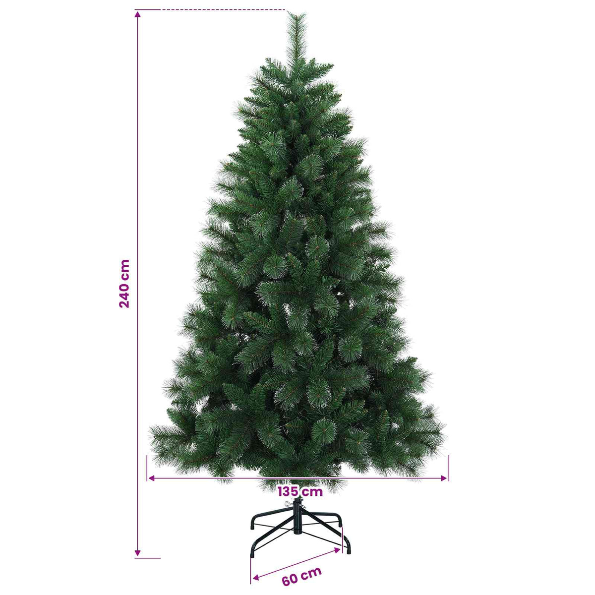 Dirbtinė Kalėdų eglutė 240 cm 300 LED Šilta balta