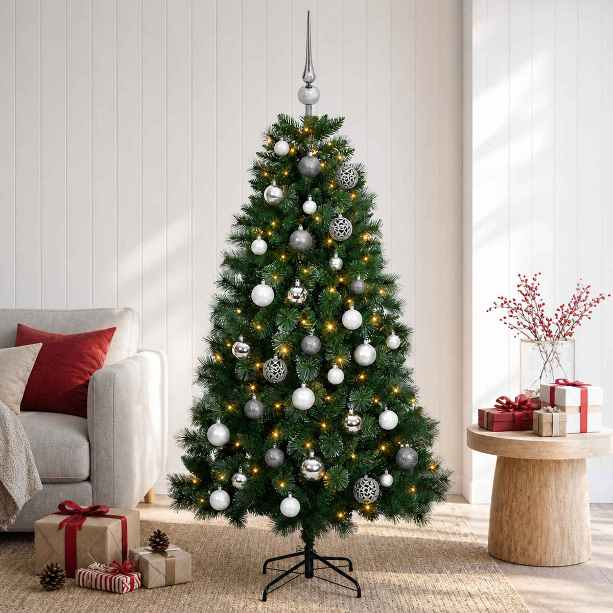 Dirbtinė kalėdinė eglutė su žaisliuku 150 cm 150 LED