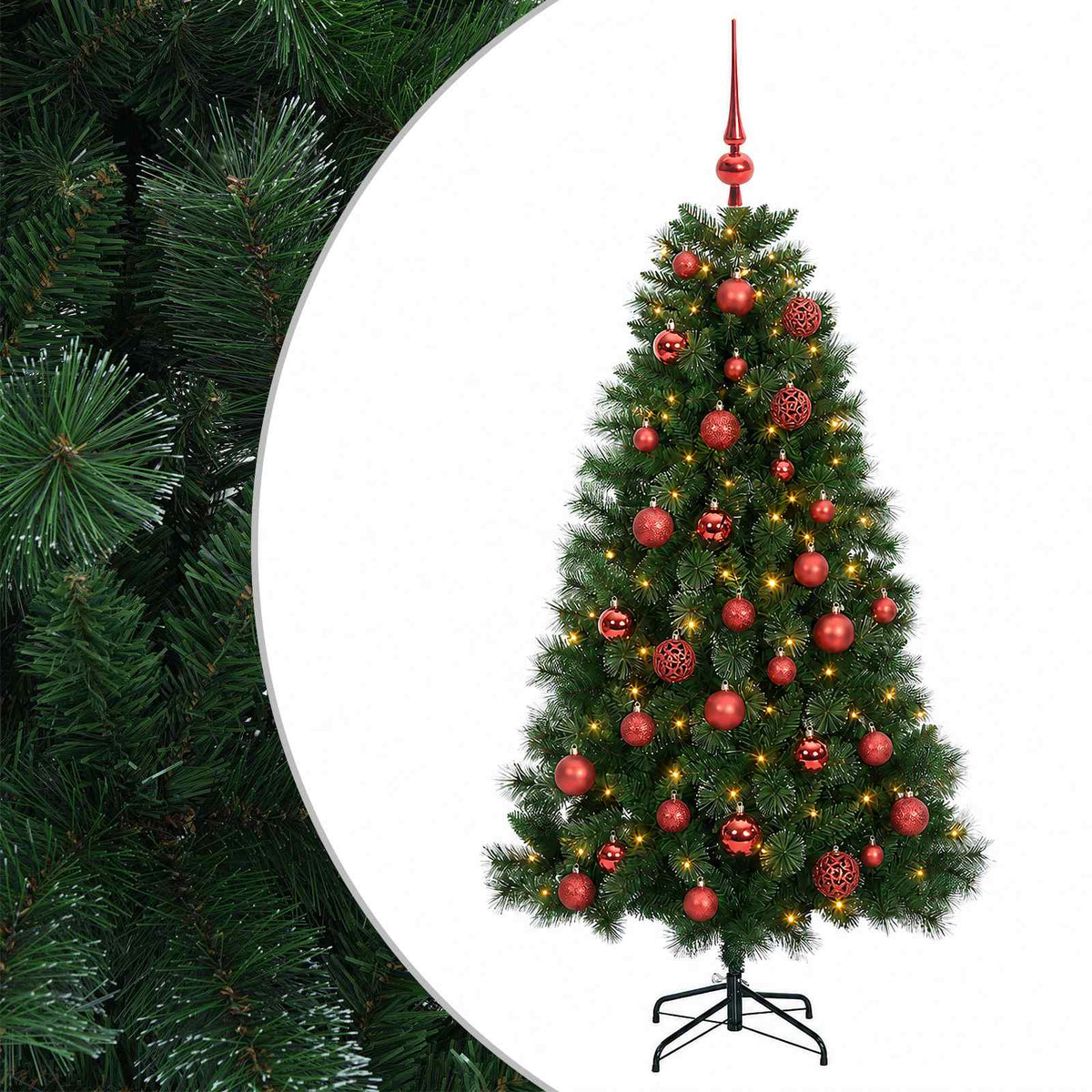 Dirbtinė kalėdinė eglutė su žaisliuku 120 cm 150 LED