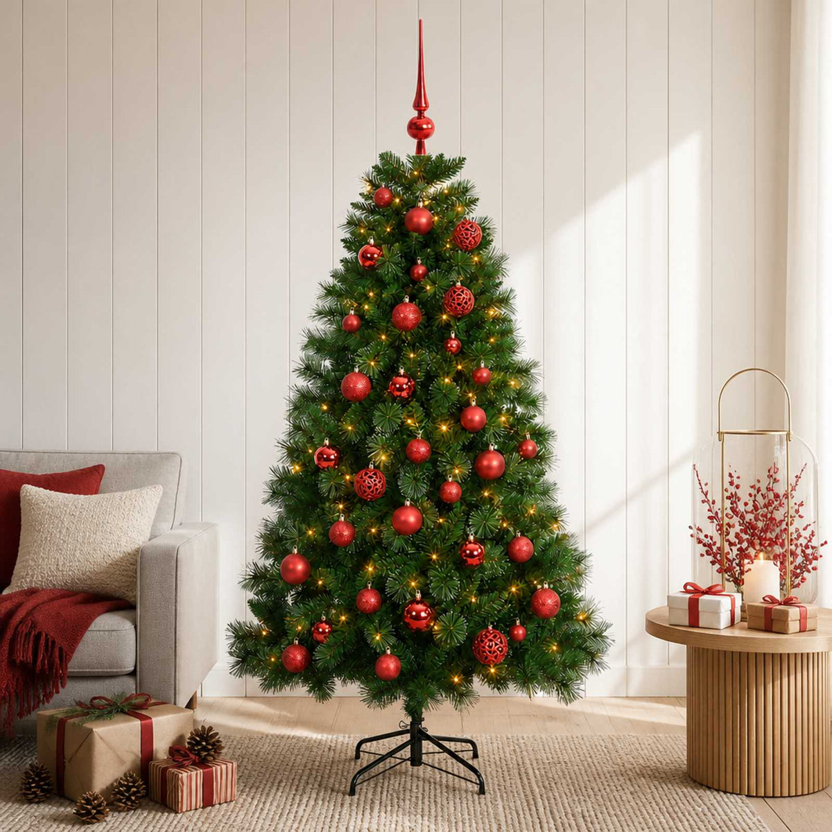 Dirbtinė kalėdinė eglutė su žaisliuku 120 cm 150 LED