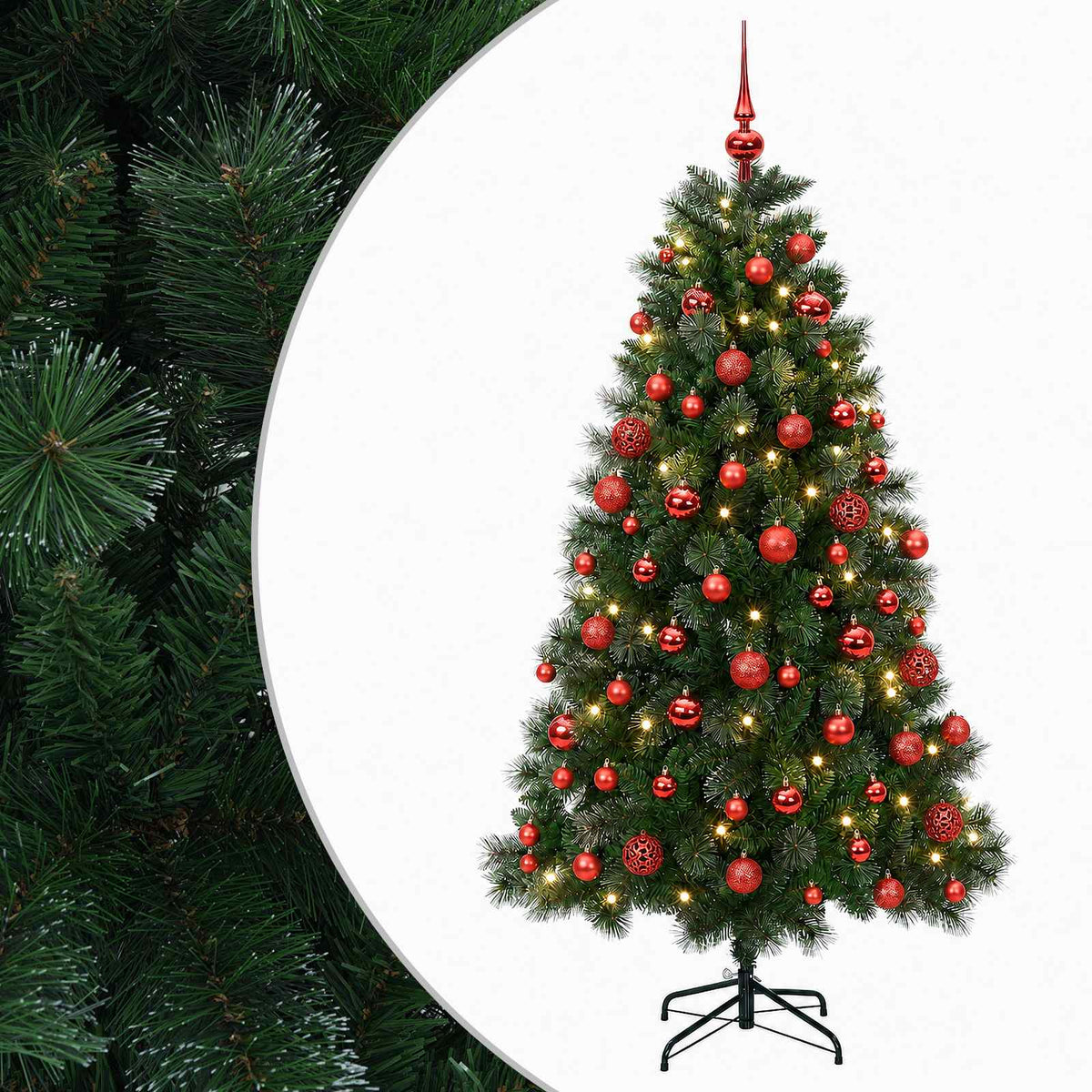 Dirbtinė kalėdinė eglutė su žaisliuku 180 cm 300 LED