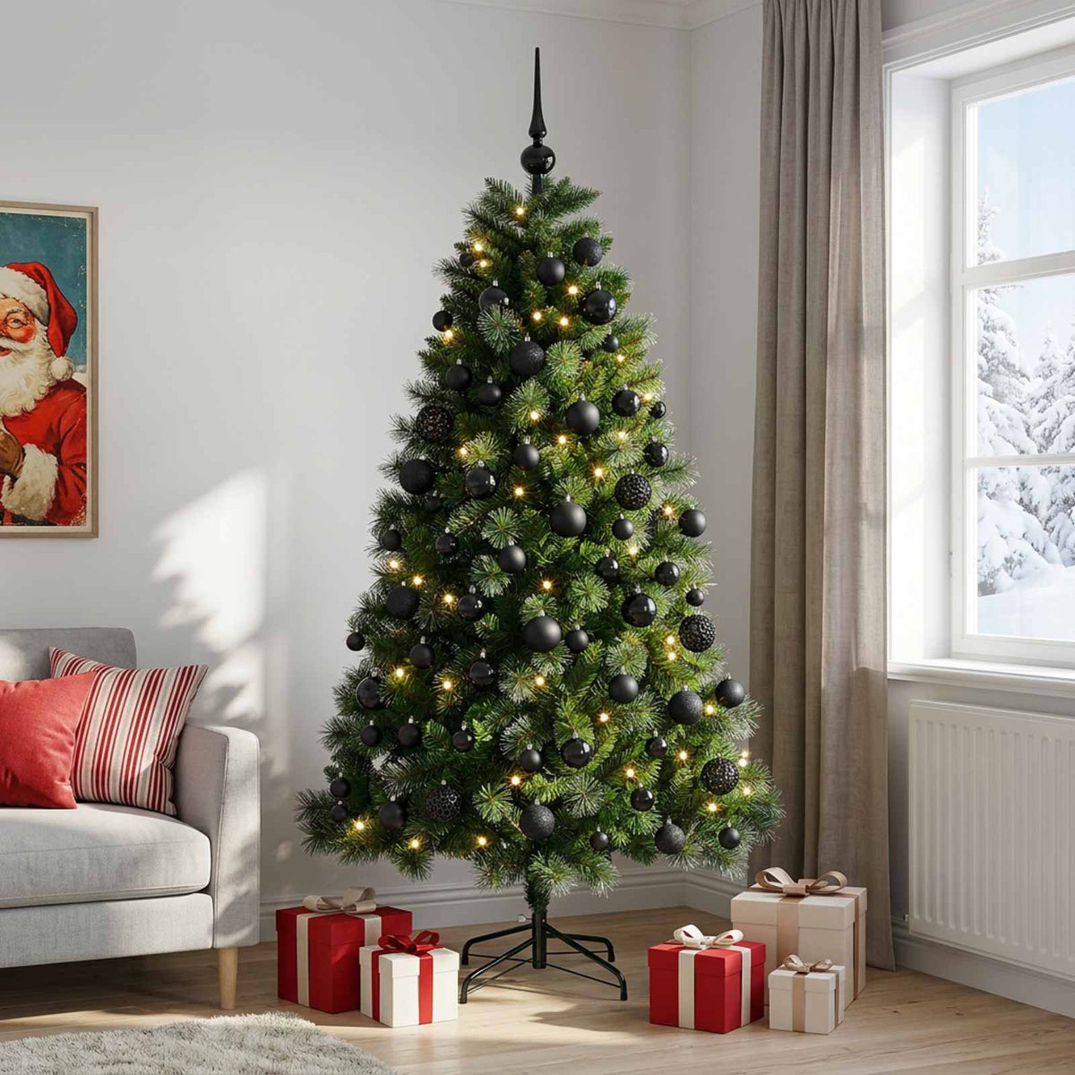 Dirbtinė kalėdinė eglutė su žaisliuku 210 cm 300 LED