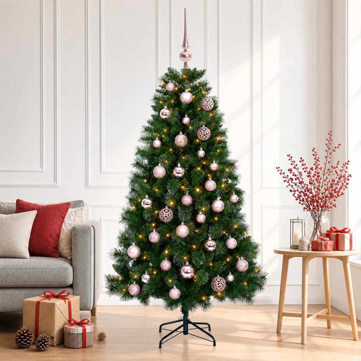 Dirbtinė Kalėdų eglutė su žaisliuku 150 cm 150 LED Šilta balta